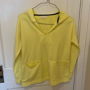 Yellow hooded sweatshirt